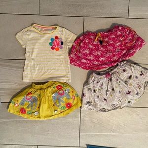 3 Mini Boden Skirts and 1 top